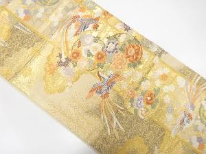 鳳凰に花丸文織出し袋帯